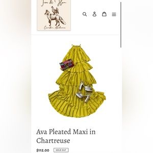 Pleated Maxi Dress in the color Chartreuse